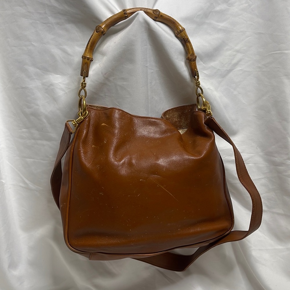 Gucci Brown Leather Diana Bamboo Handle Shoulder Bag